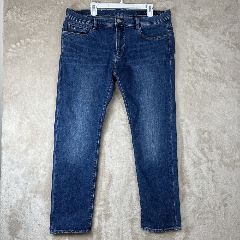 Armani Exchange Jeans Mens 36x29 Blue J13 Slim Tapered Denim Medium Wash